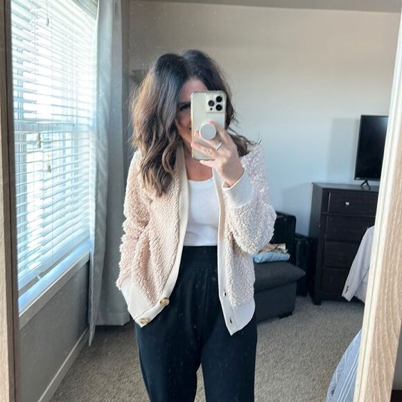 Cropped Sherpa cardigan - Picture 1 of 2